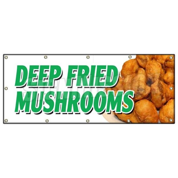 DEEP FRIED MUSHROOMS BANNER SIGN stuffed beer battered pickles snack